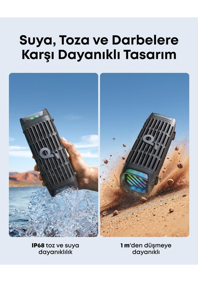 Anker Soundcore Boom 3i Bluetooth Hoparlör, Ip68 Su Geçirmez, 50w Bassup 2.0 Ses, 16 Saat Çalma Süresi, Siyah - D