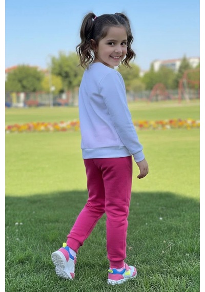 Emila Kids Kız Çocuk Fuşya Baskılı Pijama Takımı - 28246-fusya