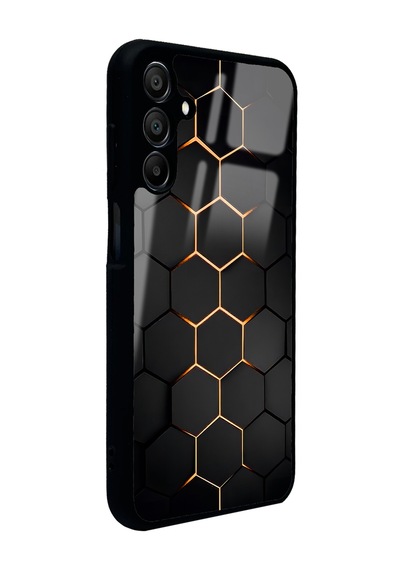 Samsung Uyumlu A15 Yellow Carbon Tasarımlı Glossy Telefon Kılıfı Çok Renkli