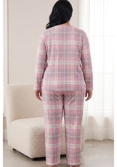 Siyah İnci Pamuklu Likralı Büyük Beden Battal Boy Örme Pijama Takım26240956 Pembe Siyah İnci Pamuklu Likralı Büyük Beden Battal Boy Örme Pijama Takım26240956 Pembe