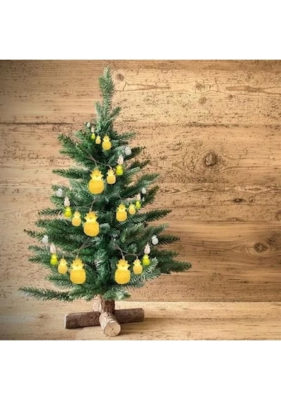 Ananas Renkli Led Işık Zinciri 10lu Parti, Oda, Kapı Ve Yılbaşı Ağacı Dekoratif Aydınlatma