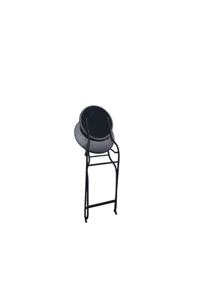 Katlanabilir Gri Kumaş Siyah Metal Sandalye