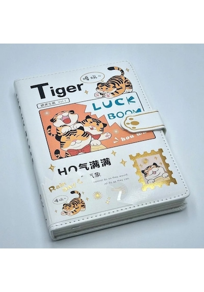Bakgelal Sevimli Kaplan Tasarımlı Lucky Tiger Manyetik Klipsli Hediyelik Defter Ve Günlük - 9049999741694 Çok Renkli