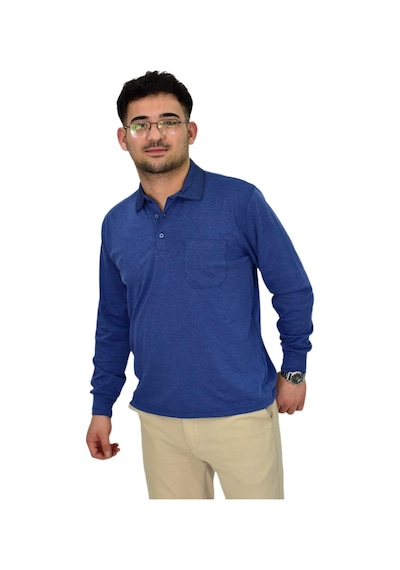 Dynamo Erkek Büyük Beden Mevsimlik Polo Yaka Sweatshirt 1-6830 Bgl-st04415 İndigo