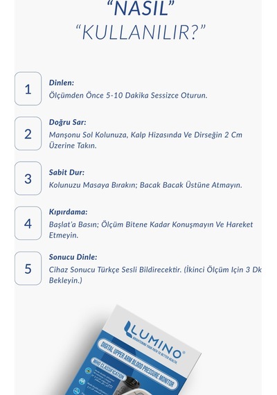 Lumino JN-163B İngilizce Konuşan Tansiyon Aleti