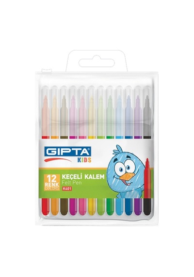 Gıpta Keçeli Boya Kalemi Pvc Çantalı 24 Renk K4020