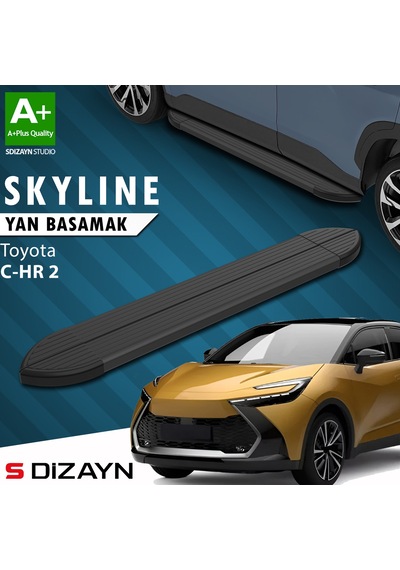 S-dizayn Toyota C-hr 2 Skyline Siyah Yan Basamak 173 Cm 2023 Üzeri A+ Kalite