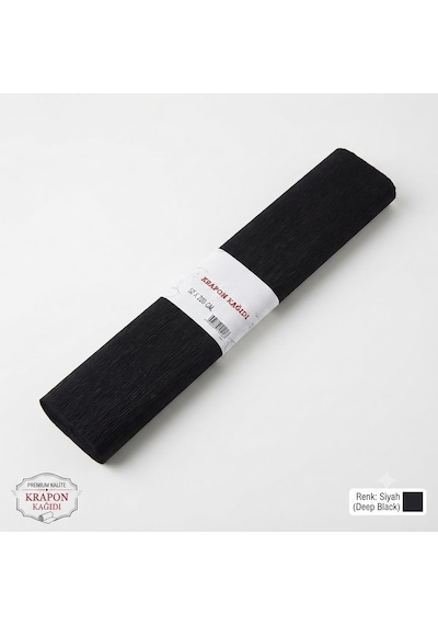 Premium Siyah Krapon Süsleme Kağıdı 50x200 Cm 60 Gr Parti, Organizasyon Ve Okul Etkinlikleri İçin 1 Adet
