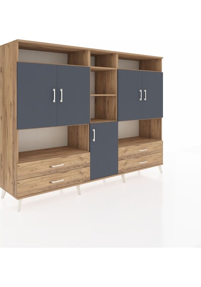 Hyperion Dolap 12 Raflı 4 Çekmeceli 5 Kapaklı 220x44x163 Çam-antr Çam-antrasit/çam Hyperion Dolap 12 Raflı 4 Çekmeceli 5 Kapaklı 220x44x163 Çam-antr Çam-antrasit/çam