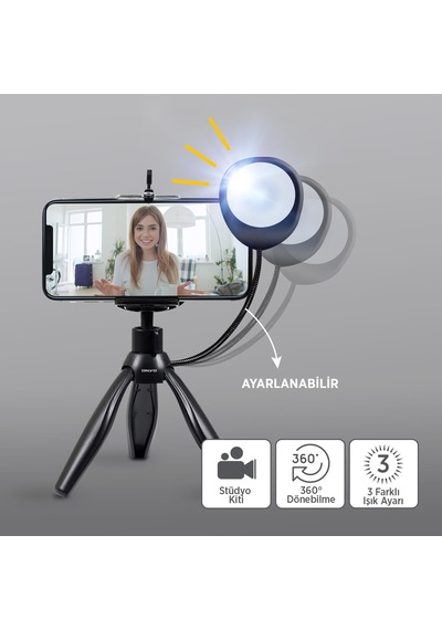Onyo Ony15 Işıklı Tripod Siyah