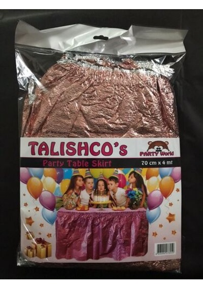 2 Paket Metalize Parlak Masa Eteği Rose Gold - Parti