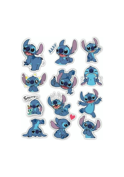 Lilo And Stitch Temalı Laptop Telefon Tablet Sticker Seti 1