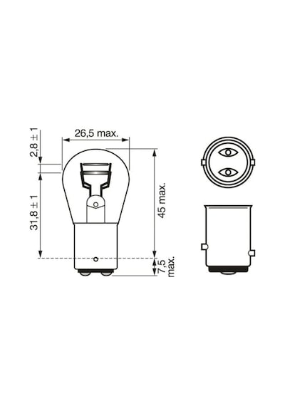 Ampul Eco 12v P21/5w 21/5 W Bay15d Çift Duy Şaşi 7528-1 987 302 814