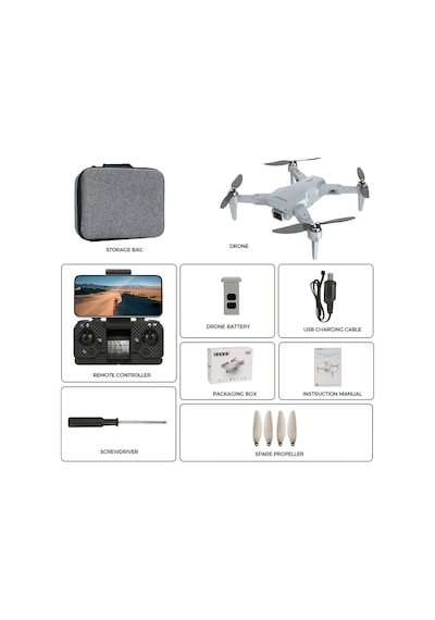 Rc Quadcopter Katlanabilir Otomatik Dönüş Geri Takip Özellikli 4k Video Wifi Kamera Fpv Drone