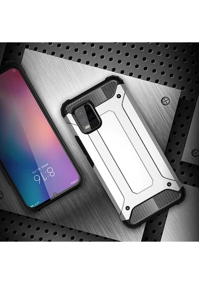 Noktaks - Xiaomi Uyumlu Xiaomi Mi 10 Lite - Kılıf Çift Katman Zırh Tank Crash Military Kapak - Rose Gold