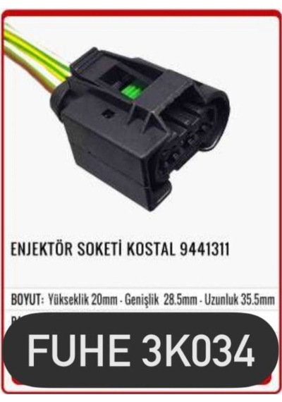 Fhe 3k034 Enjektör Soketi Kostal 9441311