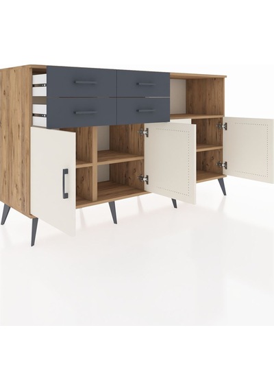 Kronos Konsol 4 Raflı 4 Çekmeceli 4 Kapaklı 176x59x99 Çam-aytaşı/ Çam-aytaşı/antrasit Kronos Konsol 4 Raflı 4 Çekmeceli 4 Kapaklı 176x59x99 Çam-aytaşı/ Çam-aytaşı/antrasit
