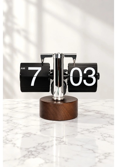 Exenar - Koyu Kahverengi - Yaprak Masa Saati Otomatik Sayfa Çevirmeli Retro Mekanik Ahşap Tasarım Flip Clock Ofis Aksesuarı Exenar - Koyu Kahverengi - Yaprak Masa Saati Otomatik Sayfa Çevirmeli Retro Mekanik Ahşap Tasarım Flip Clock Ofis Aksesuarı
