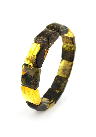 Kehribar Bileklik Fosilli Roleks Özel Tasarım Ambergold Blk23-55 Çok Renkli