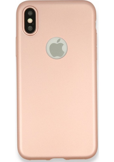 Apple Uyumlu iPhone X Kılıf Esnek Yapılı First Silikon Kapak Rose Gold