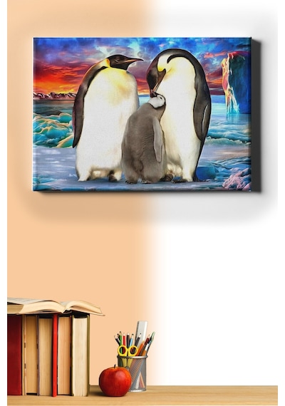 Webstyle Sayılarla Boyama Seti Kasnaklı Penguenler 50 X 65 Cm