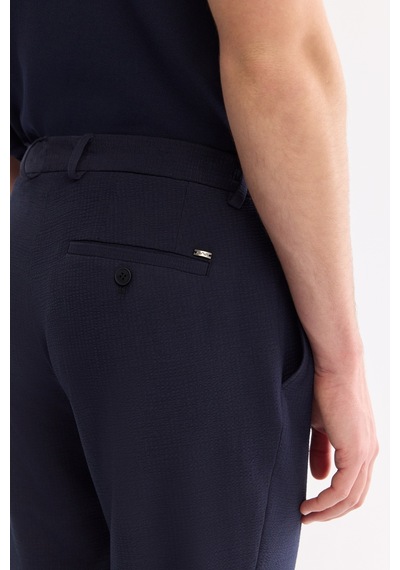 Avva Erkek Lacivert Beli Lastikli Viskon Karışımlı Elastan Slim Fit Chino Pantolon A61y3212