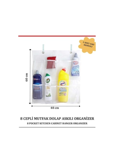 8 Cepli Mutfak Dolap Organizeri