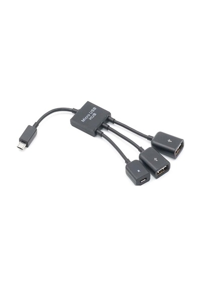 Çok Cihazlı Şarjlı Akıllı Telefonlar Ve Tabletler İçin 3'ü 1 Arada Mikro Usb Otg Hub Adaptörü