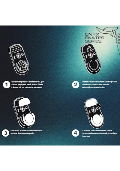 Klasse Onyx Mouse Skate Logitech G Pro X Superlight 2 İle Uyumlu Skatez
