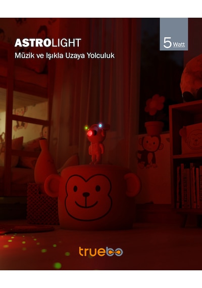 Truebo AstroLight Bluetooth Hoparlör Gece Lambası Beyaz