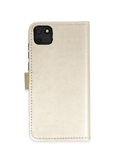 Huawei Y5p Uyumlu Kılıf Trend S Plus Kapaklı Kılıf - Gold