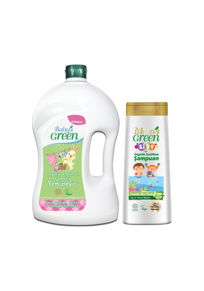 Organik Bebek Çamaşır Temizleyici + Organik Çocuk Şampuanı