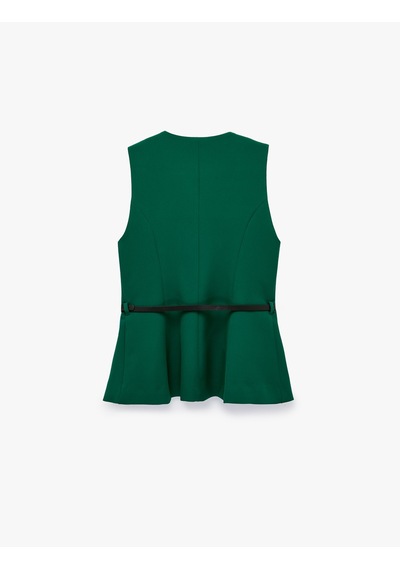 Koton Slim Fit Mücevher Düğmeli Bisiklet Yaka Kemerli Peplum Yelek Yeşil 7wak20018uw Fıstık Yeşili Koton Slim Fit Mücevher Düğmeli Bisiklet Yaka Kemerli Peplum Yelek Yeşil 7wak20018uw Fıstık Yeşili