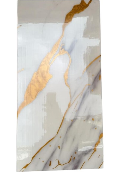 10 Adet 30x60cm Yaldız Mermer Desen Yapışkanlı Köpük Duvar Paneli Kağıdı Banyo,tezgah Arası Ls6010 Altın