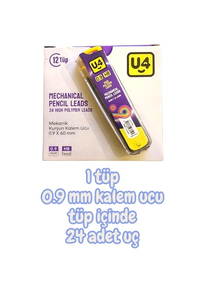 1 Tüp 0.9 Mm Kalem Ucu Tüp İçinde 24 Adet Uç Çok Renkli