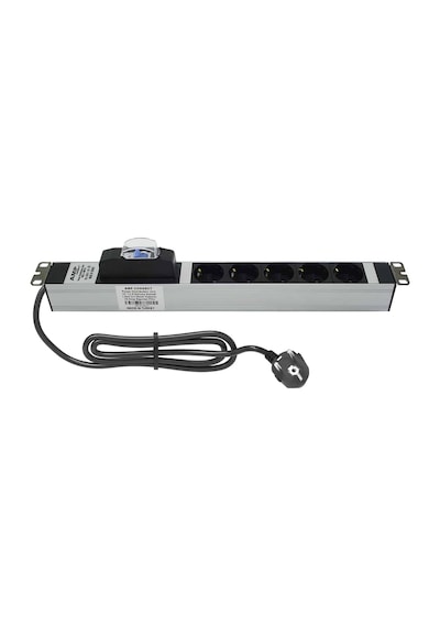 Amp Connect 19" 1u 5 Şebeke Soketli 16a Otomatik Sigorta Koruyuculu Alüminyum Kabin Prizi Pdu