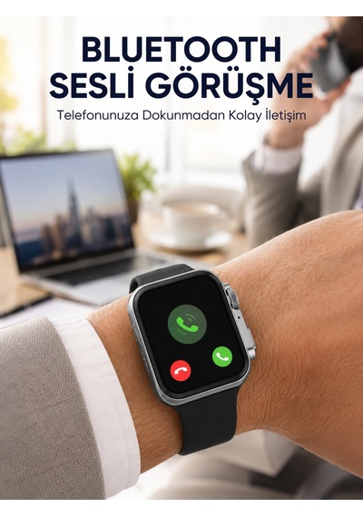 Rs12 Pro+ Titanyum Kasa Akıllı Saat Uyku Ve Nabız Takibi, Suya Dayanıklı, Bluetooth Arama Yeni Nesil