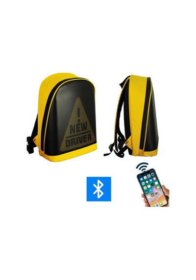 Funky Bag Led Ekranlı Akıllı Motorcu Sırt Çantası Sarı Diğer