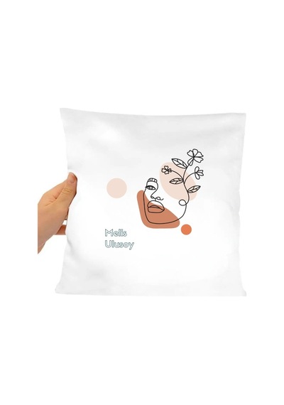 Kişiye Özel 8 Mart Kadınlar Günü Saten Yastık Kılıfı 50x50 Cm İsim Baskılı Dekoratif Kırlent Kılıfı İçi Boş Beyaz