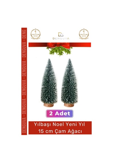 Mini Çam Masaüstü Minyatür Dekorasyon Küçük Süs Kar Yeni Yıl Noel Yapay Sedir Ağacı 15cm 2 Adet 15 CM