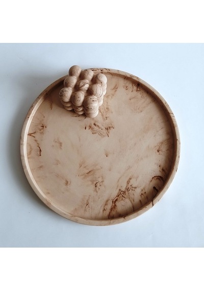 Marble Mermer Desenli Dekoratif Beton Büyük Boy Organizer Tepsi Gri