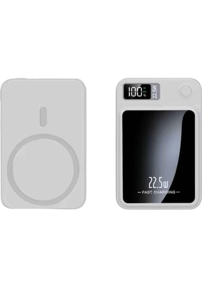 Taşınabilir Şarj Magsafe Powerbank 10.000 Mah Hızlı Şarj Led Göstergeli Kablosuz Çok Renkli