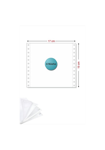 6x17 Kantar Fişi 4 Nüsha 1000 Adet , Beyaz Otokopili Sürekli Form 6''x17 Cm