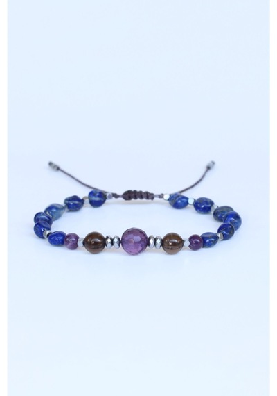 Ametist, Dumanlı Kuvars, Lapis Lazuli Ve Hematit Doğal Taşlı Kadın Bileklik Mor, Lila, Kahverengi, Gümüş, Mavi, Lacivert Ametist, Dumanlı Kuvars, Lapis Lazuli Ve Hematit Doğal Taşlı Kadın Bileklik Mor, Lila, Kahverengi, Gümüş, Mavi, Lacivert