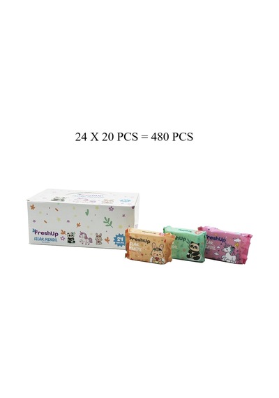 Freshup Mini 24x20pcs 480 Pcs Cep Islak Mendil Mix 5047 6'li