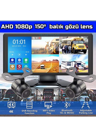 Dokunmatik Dvr Video Müzik 2 Adet 1080p Ahd 150'' Kamera Seti