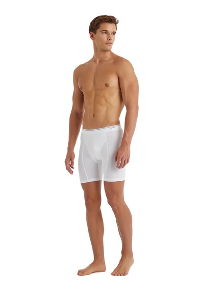Blackspade 9216 Tender Cotton Erkek %92 Pamuk Uzun Retro Boxer Beyaz