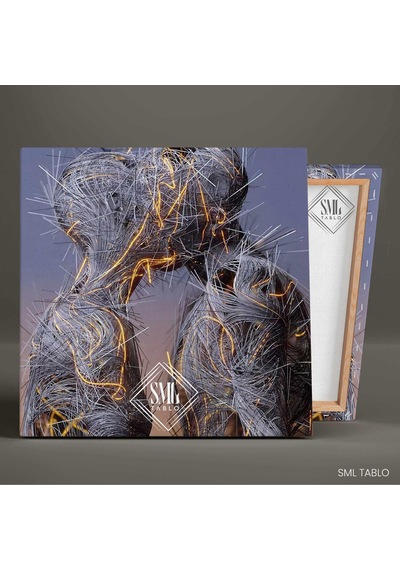 Öpüşen Çift İplerden Insanlar Aşk Kanvas Tablo 40 X 40 Cm