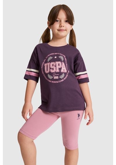 U.S. Polo Assn. Kız Çocuk Mor Pijama Takım 50326610-vr038