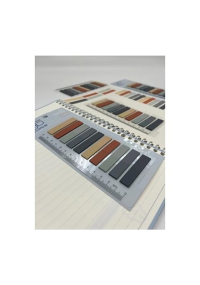 10 Renkli Cetvelli Gri Ve Toprak Tonları İndeks Sticker/index/post-it/postit/kitap Ayracı/not Kağıdı
